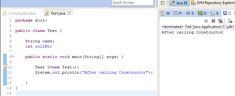 Constructor and it's type in Java | Ajitation.com